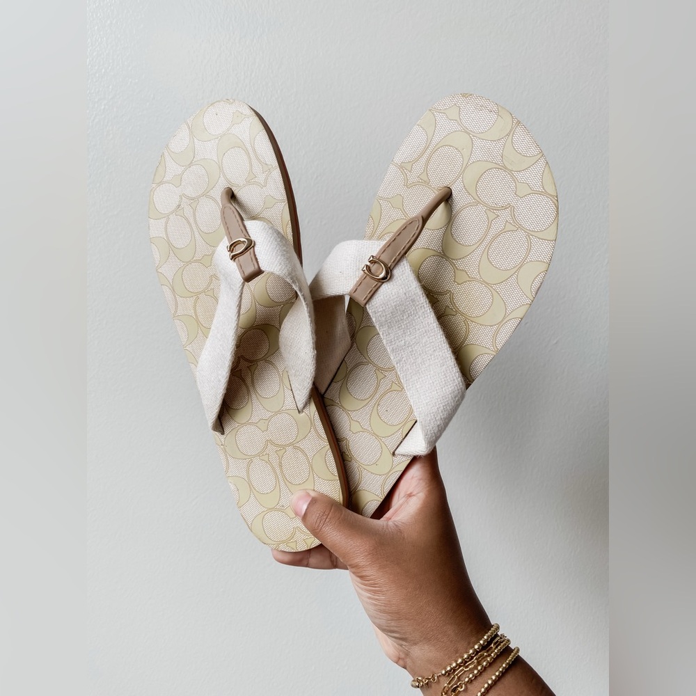 COACH Monogram Flip Flop Sandals